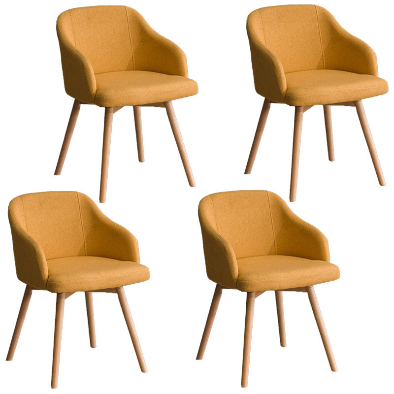 Modern Style Wood Arm Chair Upholstered Fabric Dining Side Chair 19.6"x19.6"x29.9"