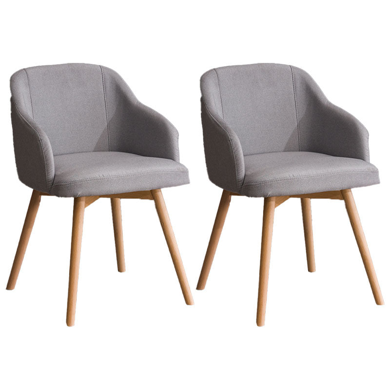 Modern Style Wood Arm Chair Upholstered Fabric Dining Side Chair 19.6"x19.6"x29.9"
