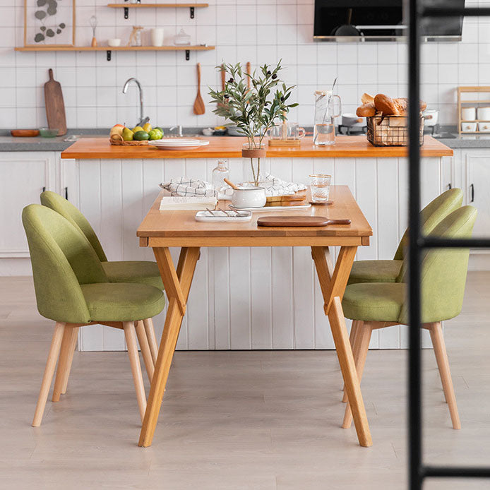 Modern Style Wood Chair Upholstered Fabric Dining Side Chair (Set of 2)