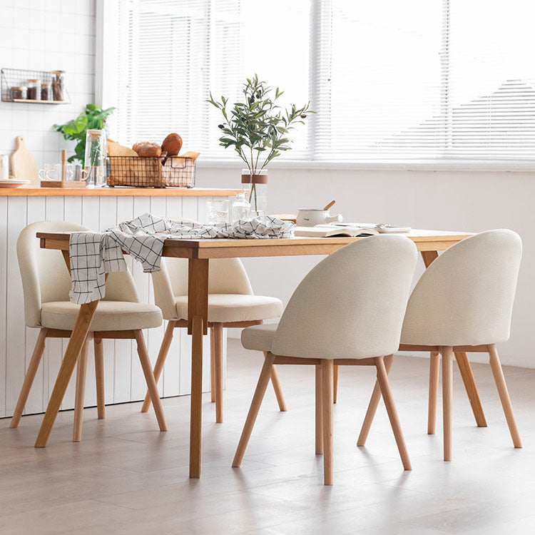 Modern Style Wood Chair Upholstered Fabric Dining Side Chair (Set of 2)