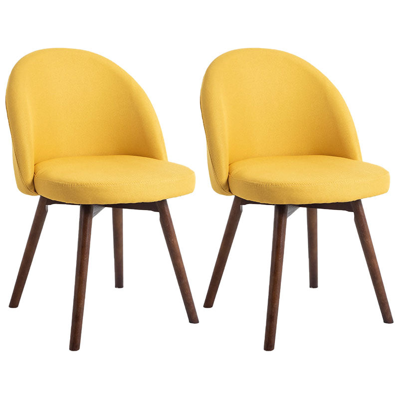 Modern Style Wood Chair Upholstered Fabric Dining Side Chair (Set of 2)