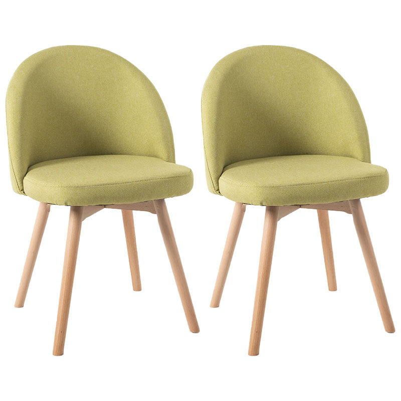 Modern Style Wood Chair Upholstered Fabric Dining Side Chair (Set of 2)