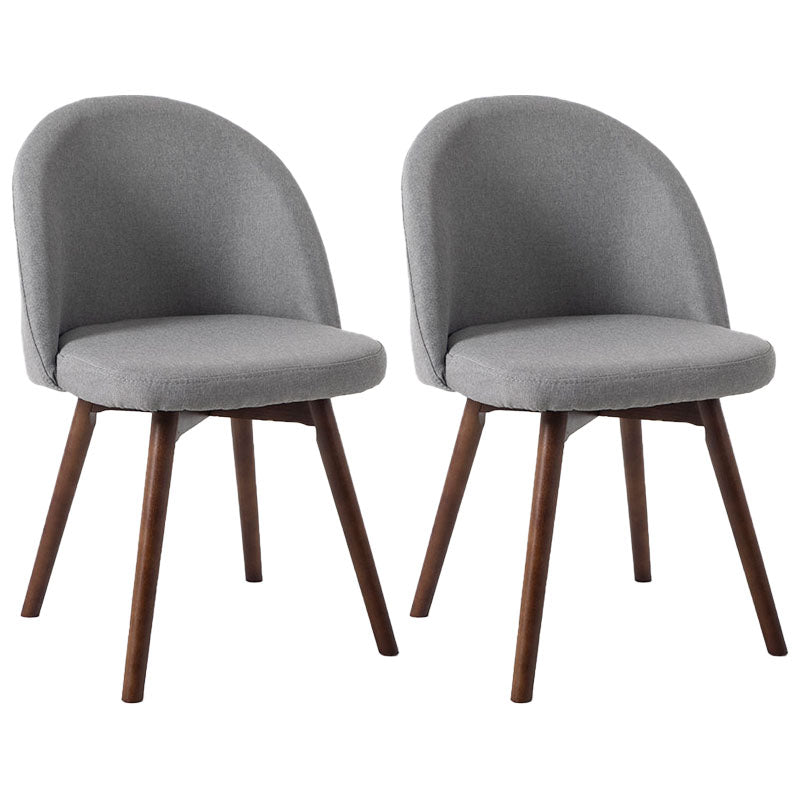 Modern Style Wood Chair Upholstered Fabric Dining Side Chair (Set of 2)
