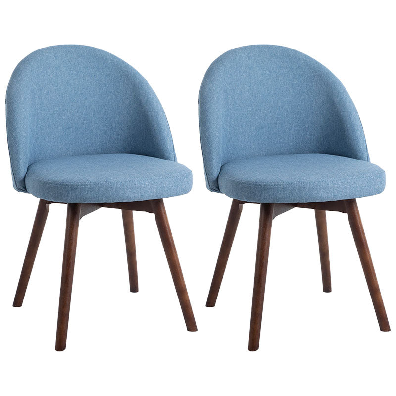 Modern Style Wood Chair Upholstered Fabric Dining Side Chair (Set of 2)