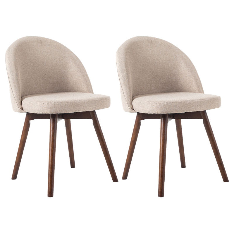 Modern Style Wood Chair Upholstered Fabric Dining Side Chair (Set of 2)