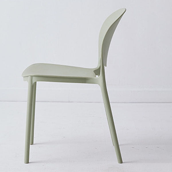 Modern Style Stackable Plastic Chair Open Back Dining Side Chair (Set of 4)