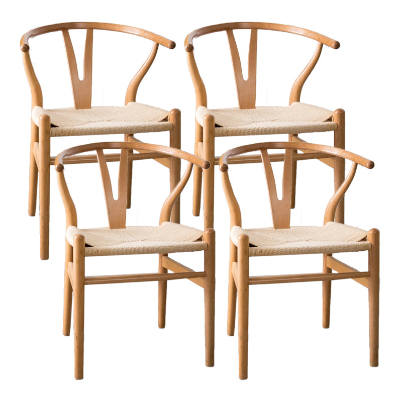 Modern Solid Wood Kitchen and Dining Room Chair Open Back Dining Side Chair