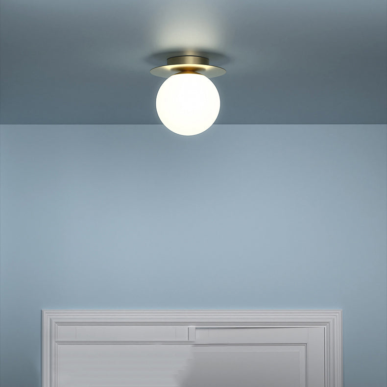 Lámpara de montaje de techo esférico de vidrio lámpara de luz nórdica lámpara de techo