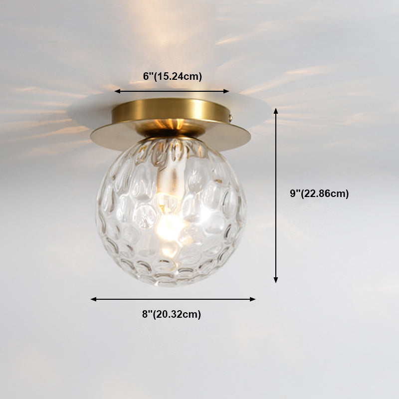 Lámpara de montaje de techo esférico de vidrio lámpara de luz nórdica lámpara de techo