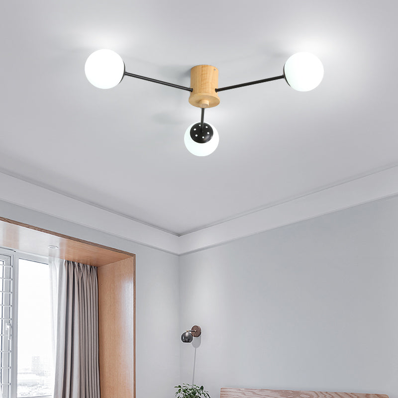 Wooden Ceiling Mount Chandelier Simplicity Style Ceiling Mounted Light