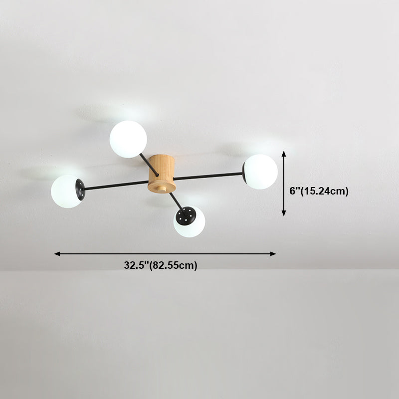 Wooden Ceiling Mount Chandelier Simplicity Style Ceiling Mounted Light