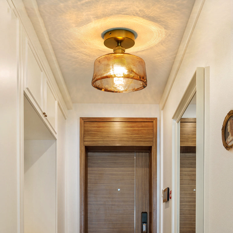 Luz de techo de montaje semi rasgador de vidrio estilo geométrico de estilo geométrico Luz montado en el techo