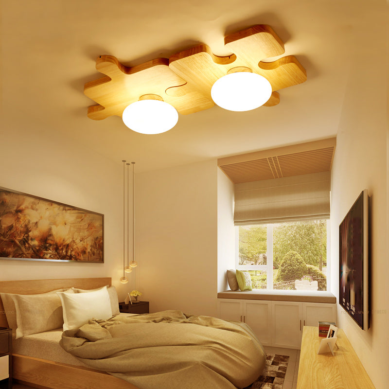 Luz moderna de techo montado en el techo Luz de techo de madera nórdica