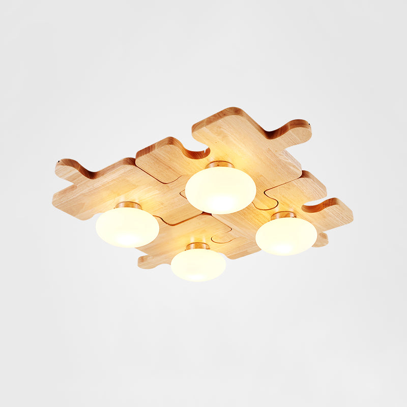 Luz moderna de techo montado en el techo Luz de techo de madera nórdica