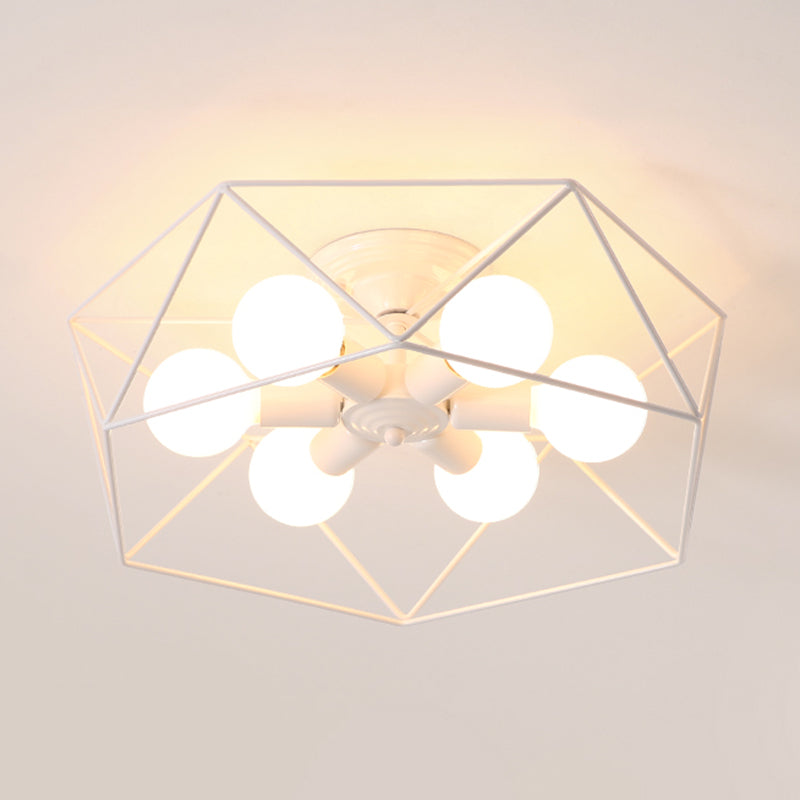 Metalen geometrische schaduw spoel plafondlicht industrieel multi lights plafondlamp armatuur