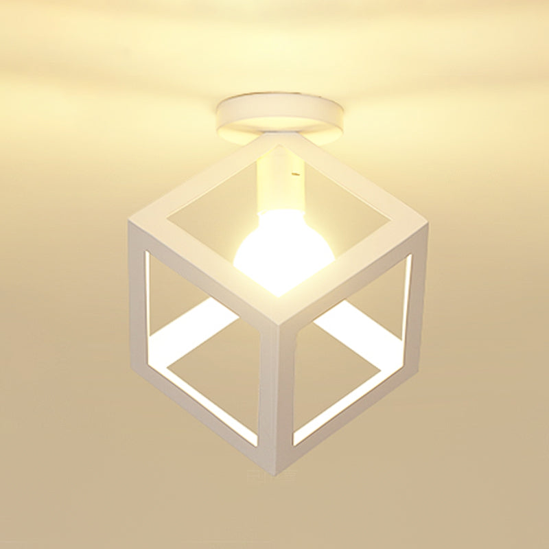 Metalen geometrische schaduw spoel plafondlicht industrieel 1 licht spoelbevestiging in het wit