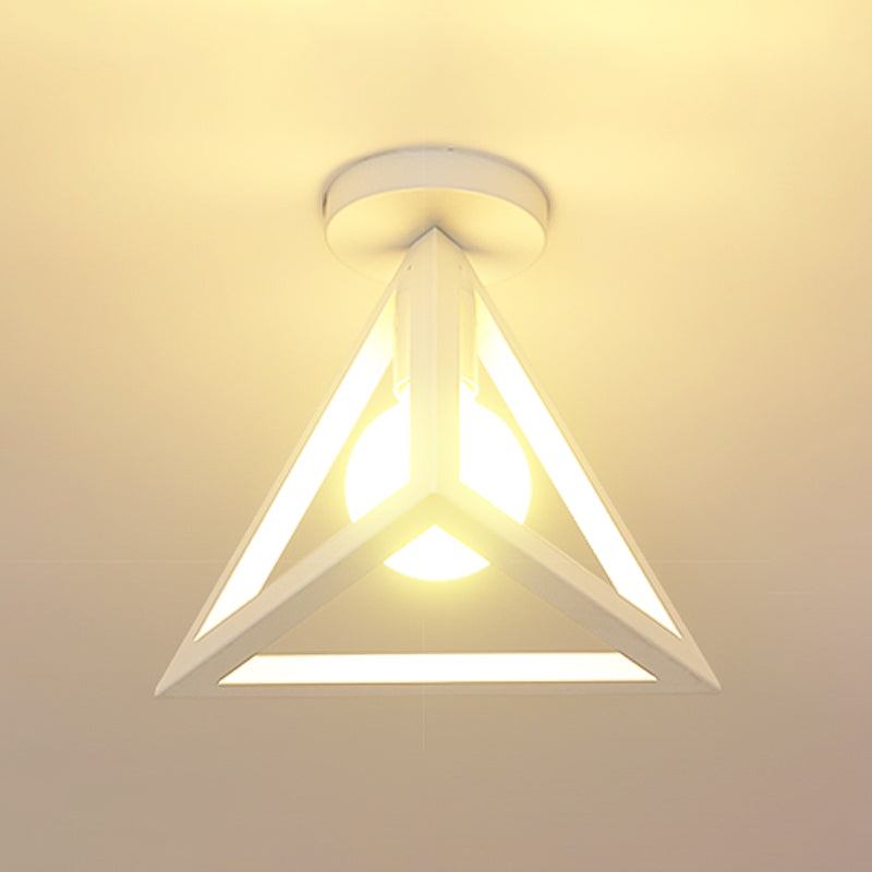 Metalen geometrische schaduw spoel plafondlicht industrieel 1 licht spoelbevestiging in het wit