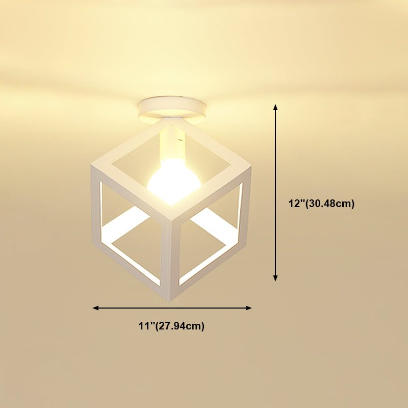Metalen geometrische schaduw spoel plafondlicht industrieel 1 licht spoelbevestiging in het wit
