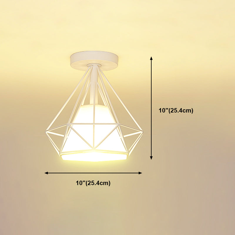 Metalen geometrische schaduw spoel plafondlicht industrieel 1 licht spoelbevestiging in het wit