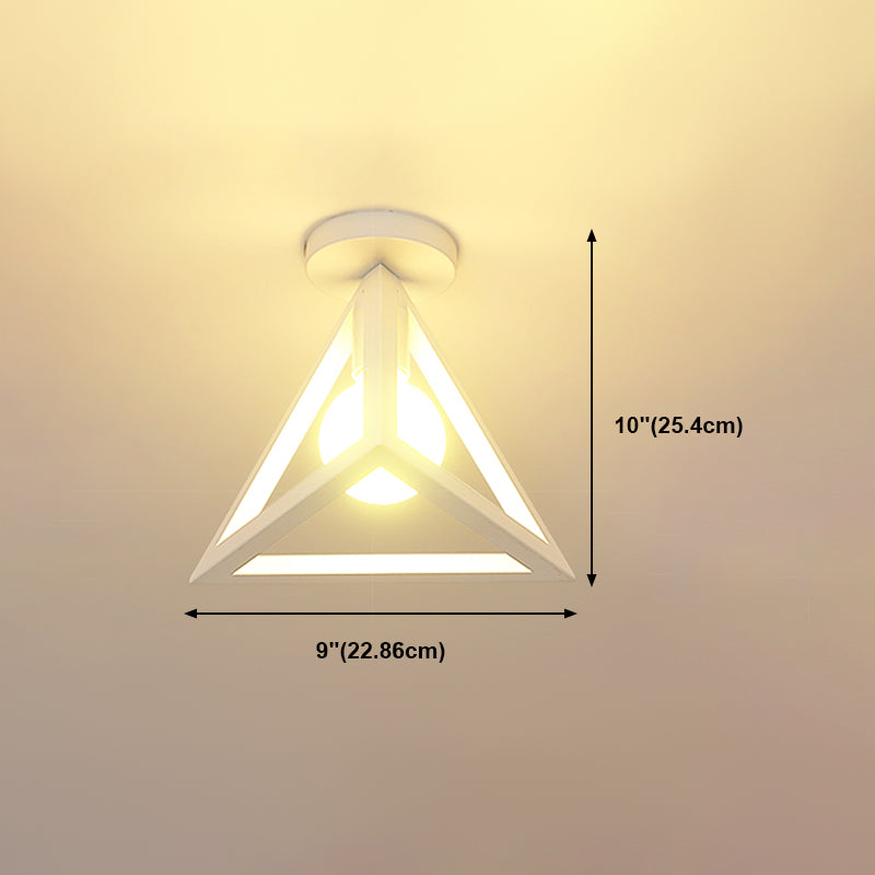Metalen geometrische schaduw spoel plafondlicht industrieel 1 licht spoelbevestiging in het wit