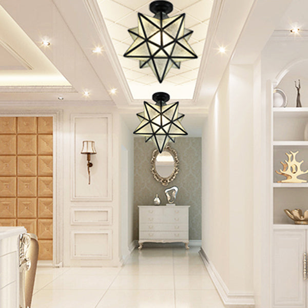 Geometric Glass Flush Mount Ceiling Light Modern Flush Mount Ceiling Fixture