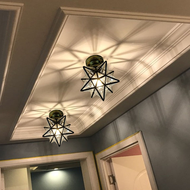 Geometric Glass Flush Mount Ceiling Light Modern Flush Mount Ceiling Fixture