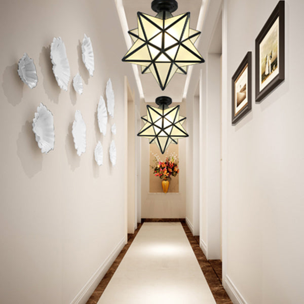 Geometric Glass Flush Mount Ceiling Light Modern Flush Mount Ceiling Fixture