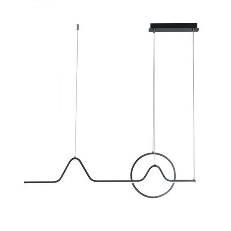 Éclairage d'île en métal moderne en forme d'île de forme linéaire