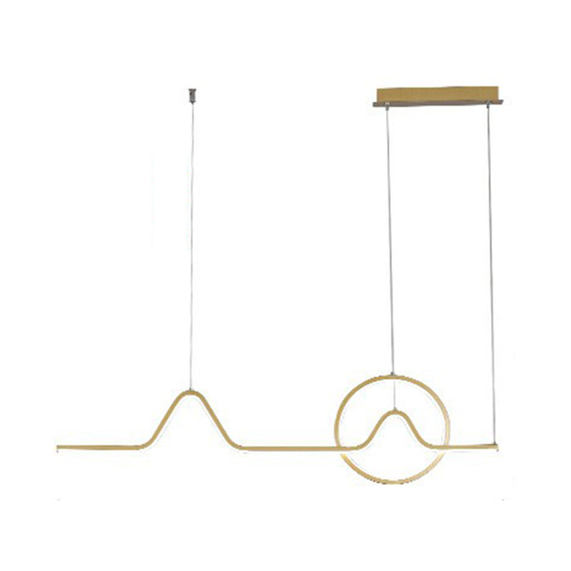 Éclairage d'île en métal moderne en forme d'île de forme linéaire