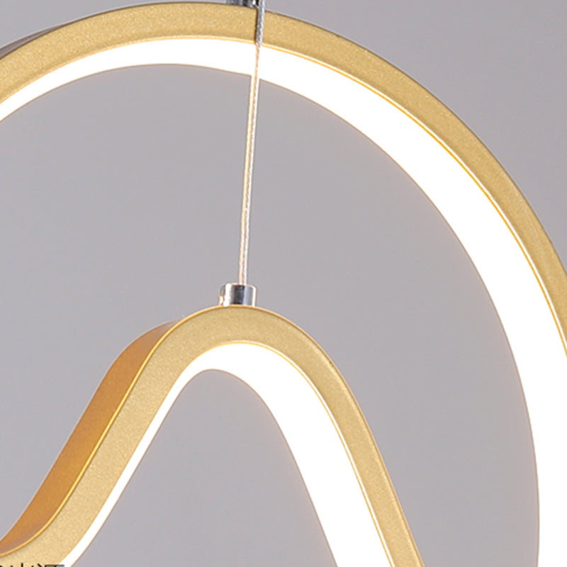 Éclairage d'île en métal moderne en forme d'île de forme linéaire