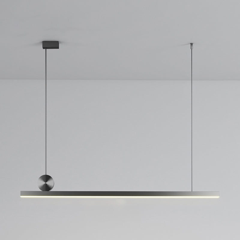 Style moderne linéaire îlot Light Metal 1-Light Island Éclairage en noir