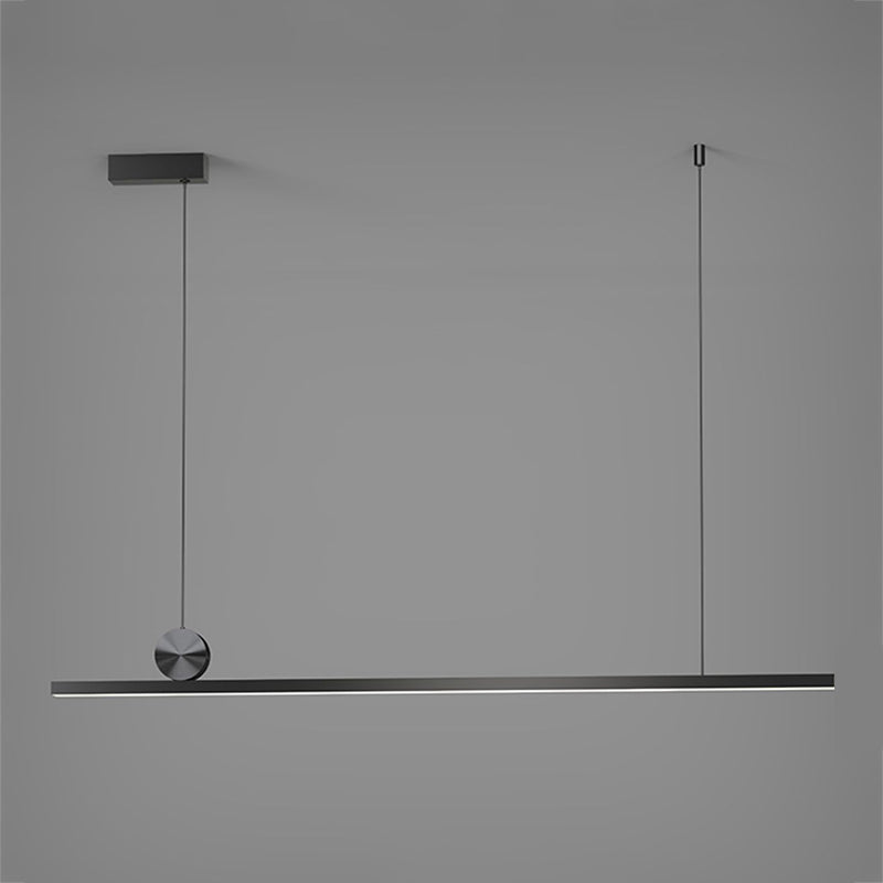 Style moderne linéaire îlot Light Metal 1-Light Island Éclairage en noir