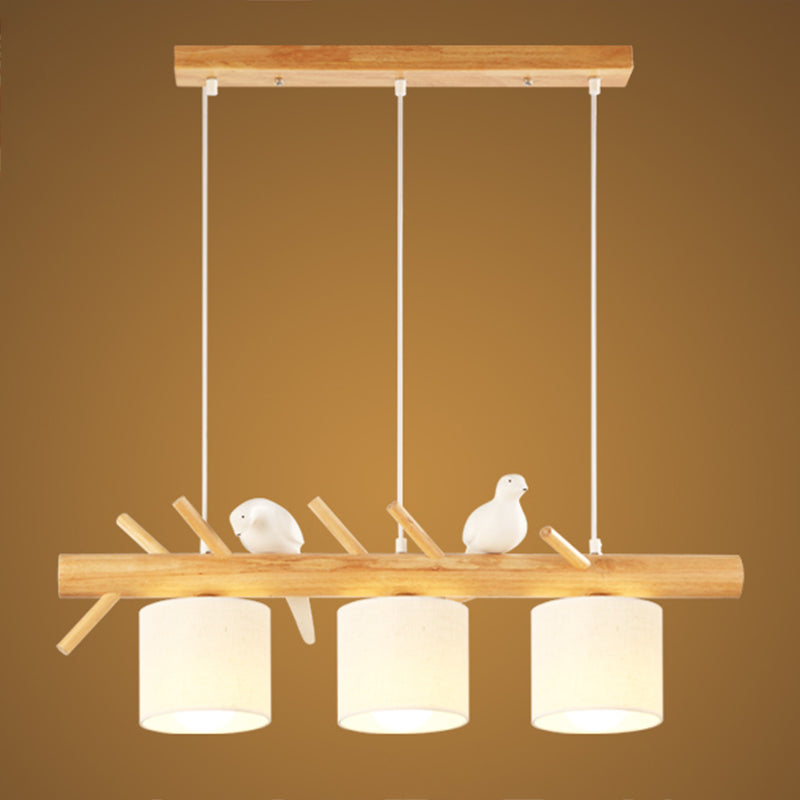 Moderne Stilzylinderform Island Lichter Holz Island Anhänger