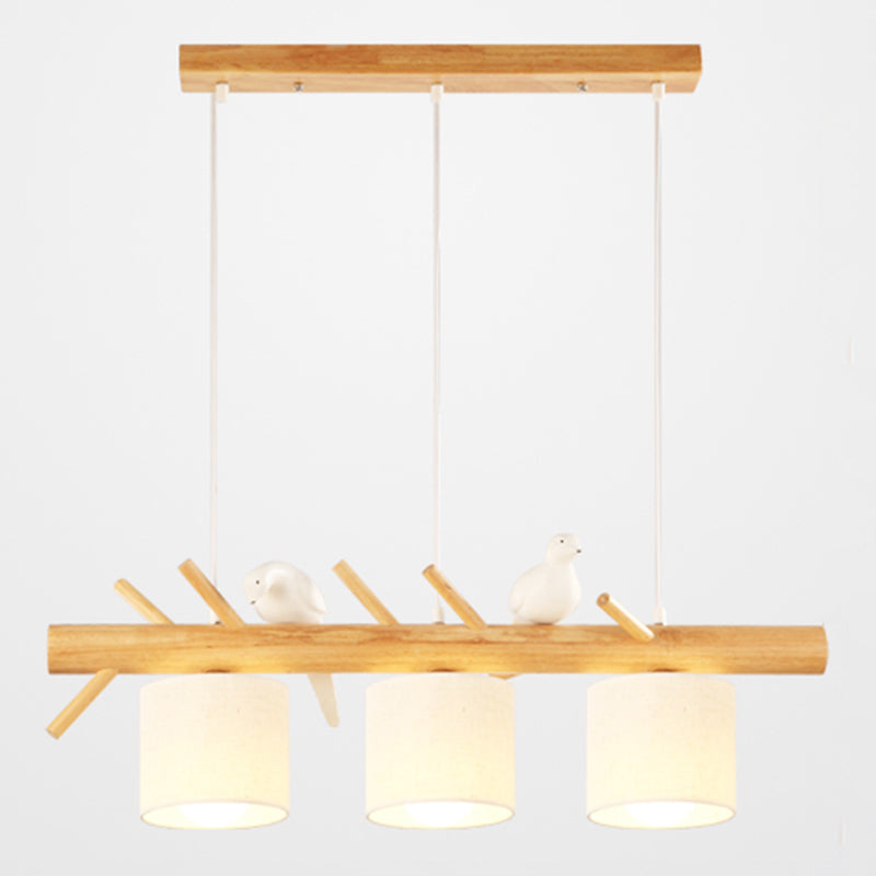 Moderne Stilzylinderform Island Lichter Holz Island Anhänger