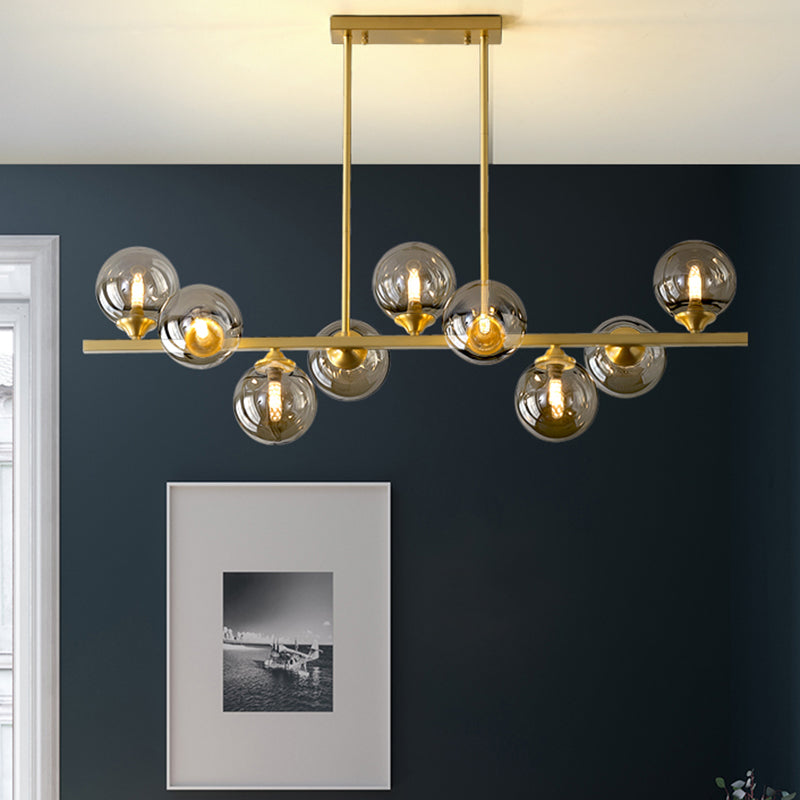 Moderne Stil Kugelform Island Lichter Glass Island Anhänger in Gold