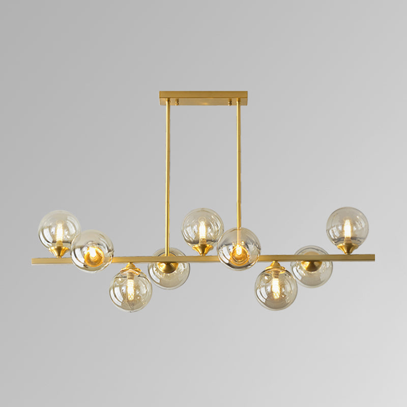 Moderne Stil Kugelform Island Lichter Glass Island Anhänger in Gold