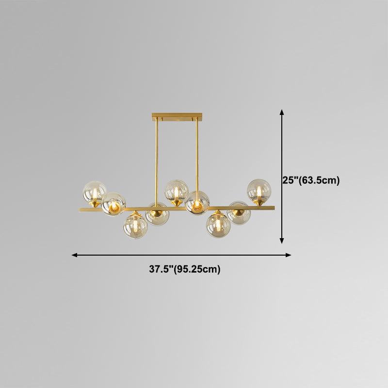 Moderne Stil Kugelform Island Lichter Glass Island Anhänger in Gold