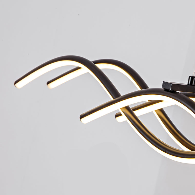 Ideas de iluminación de la isla de forma lineal de estilo moderno metal 4 colgantes de la isla ligera