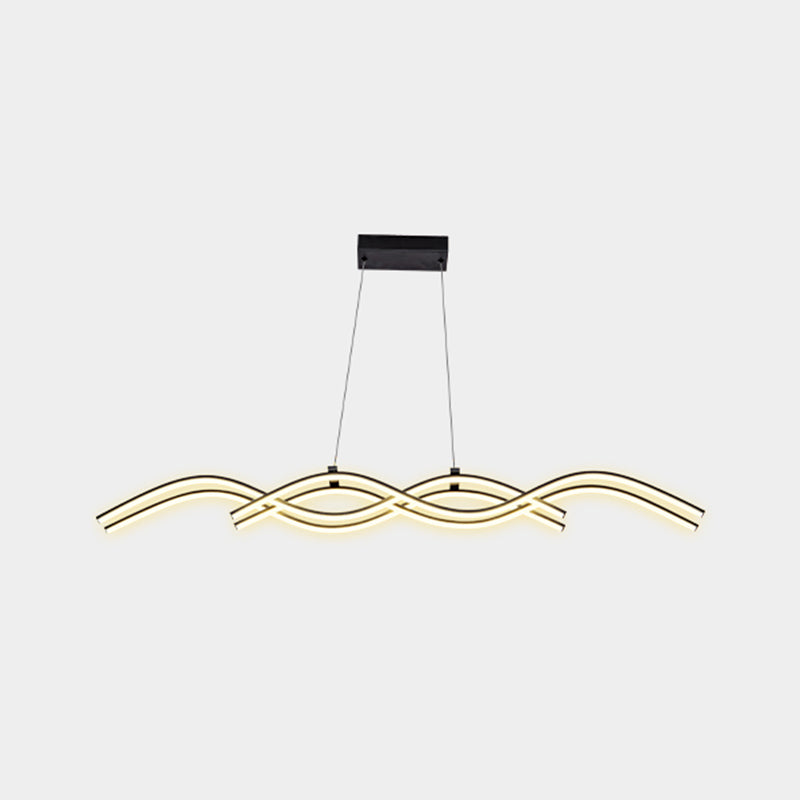 Ideas de iluminación de la isla de forma lineal de estilo moderno metal 4 colgantes de la isla ligera