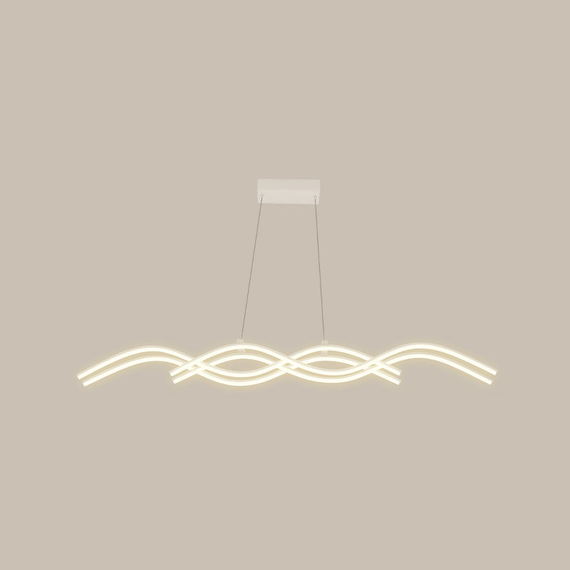 Ideas de iluminación de la isla de forma lineal de estilo moderno metal 4 colgantes de la isla ligera