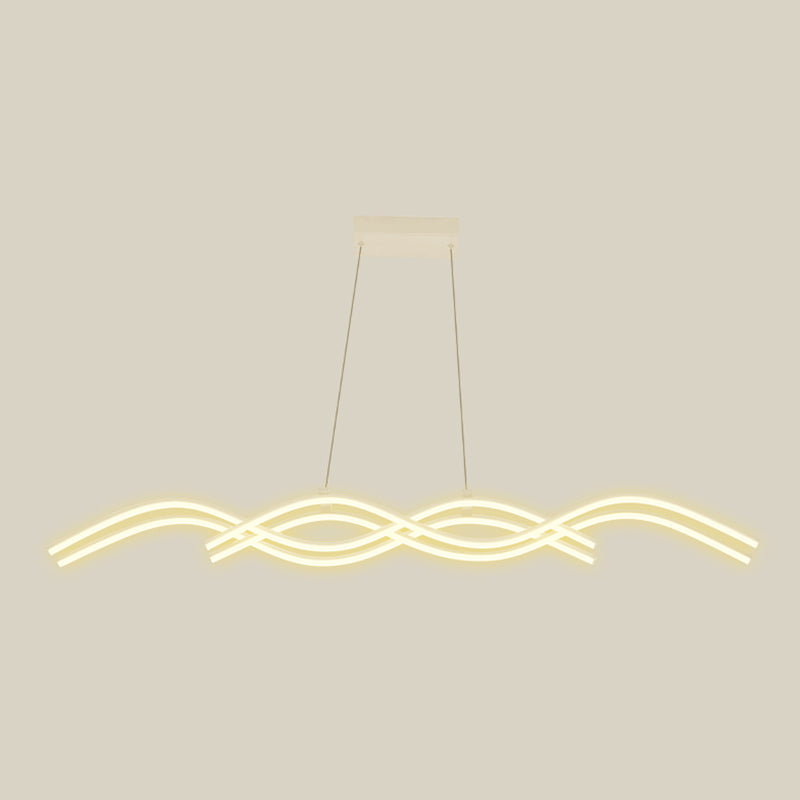 Ideas de iluminación de la isla de forma lineal de estilo moderno metal 4 colgantes de la isla ligera