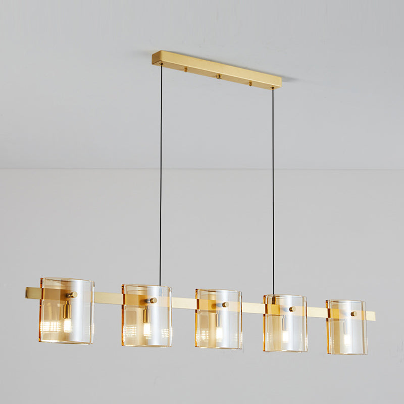 Drum de style contemporain Lumières îles Lumières Glass Island Lighting pour salle à manger