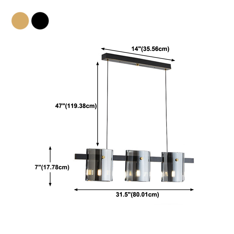 Drum de style contemporain Lumières îles Lumières Glass Island Lighting pour salle à manger
