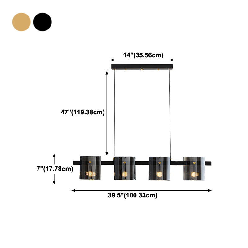 Drum de style contemporain Lumières îles Lumières Glass Island Lighting pour salle à manger