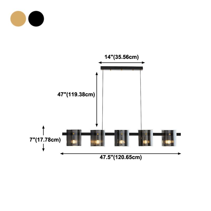 Drum de style contemporain Lumières îles Lumières Glass Island Lighting pour salle à manger