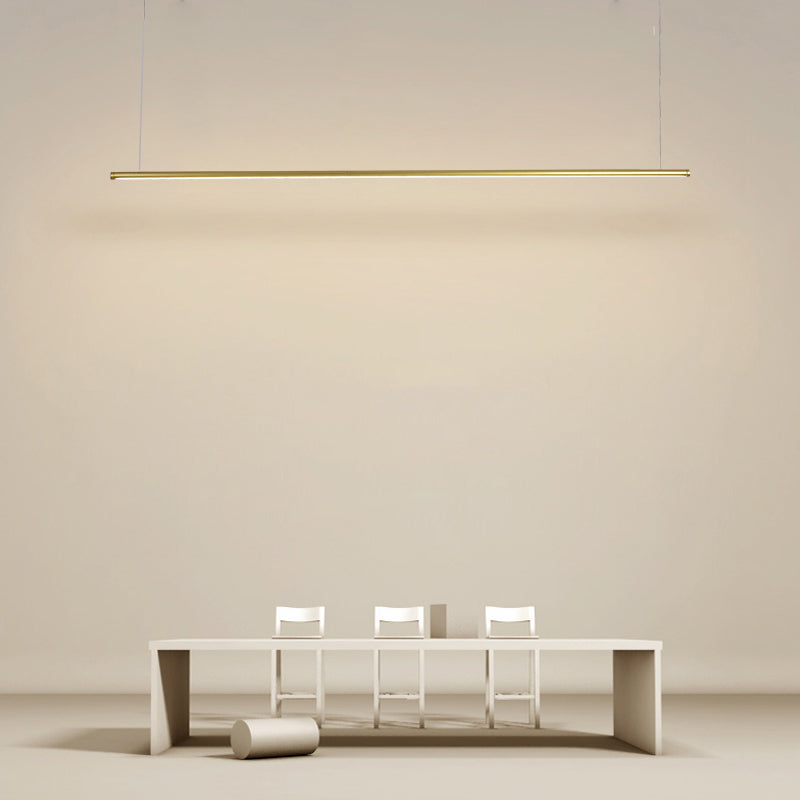 Moderne lineare Form Island Beleuchtung Idee Metal 1 Light Island Anhänger für Esszimmer