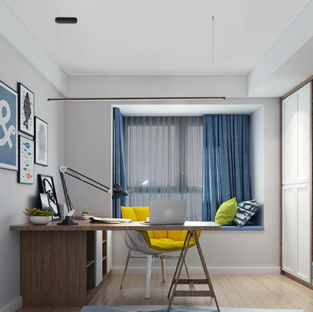 Moderne lineare Form Island Beleuchtung Idee Metal 1 Light Island Anhänger für Esszimmer