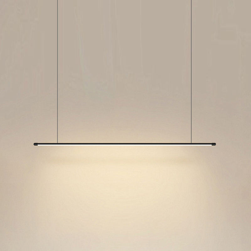 Moderne lineare Form Island Beleuchtung Idee Metal 1 Light Island Anhänger für Esszimmer