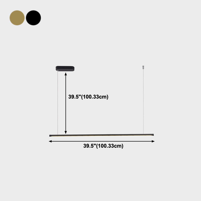 Moderne lineare Form Island Beleuchtung Idee Metal 1 Light Island Anhänger für Esszimmer