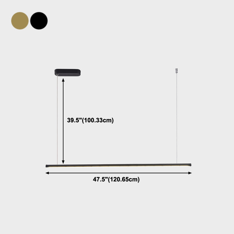 Moderne lineare Form Island Beleuchtung Idee Metal 1 Light Island Anhänger für Esszimmer